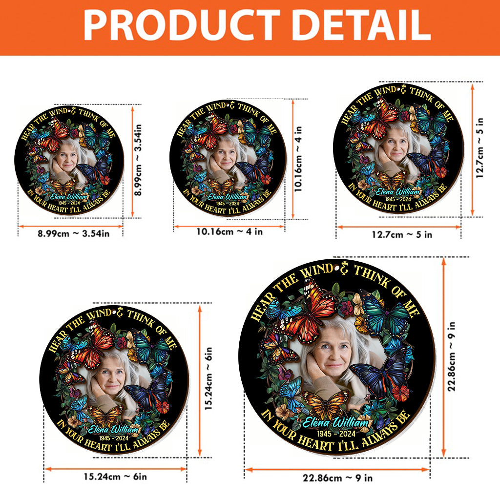 Hear The Wind And Think Of Me - Personalized Memorial Wind Chime Suncatcher