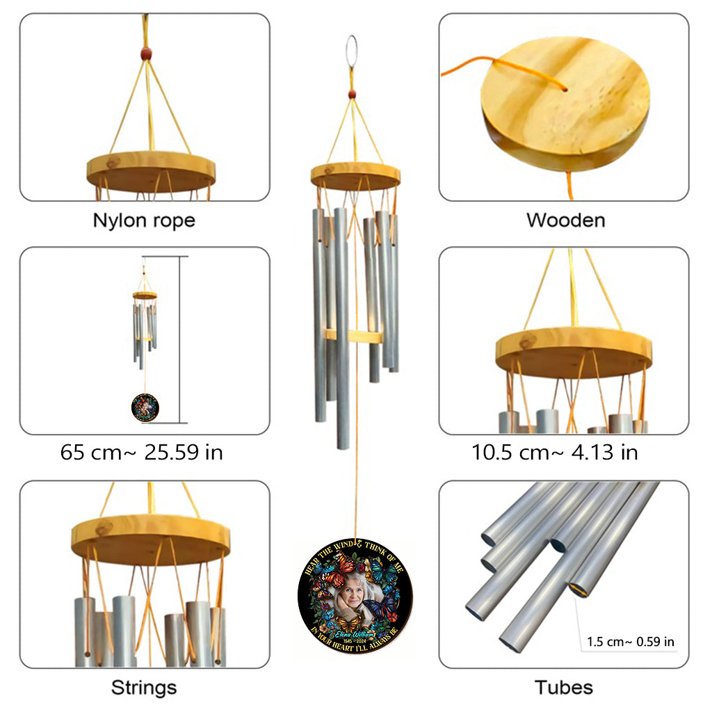 Hear The Wind And Think Of Me - Personalized Memorial Wind Chime Suncatcher