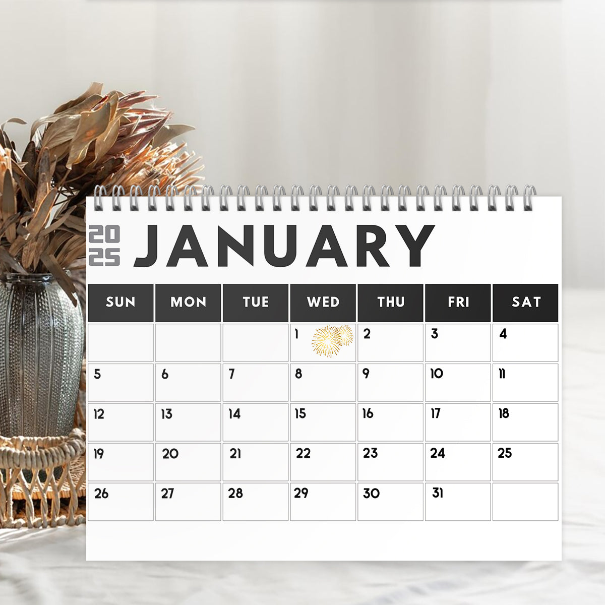 Moody Highland Cow 2025 - Personalized Highland Cow Wall Calendar & Desk Calendar