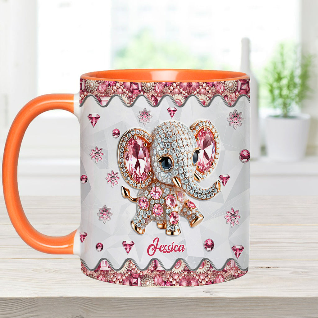 Just A Girl Who Loves Elephants - Personalized Elephant Accent Mug