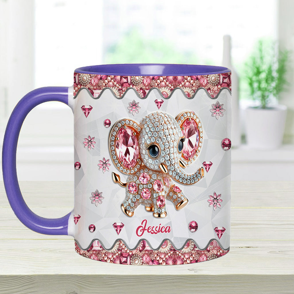 Just A Girl Who Loves Elephants - Personalized Elephant Accent Mug