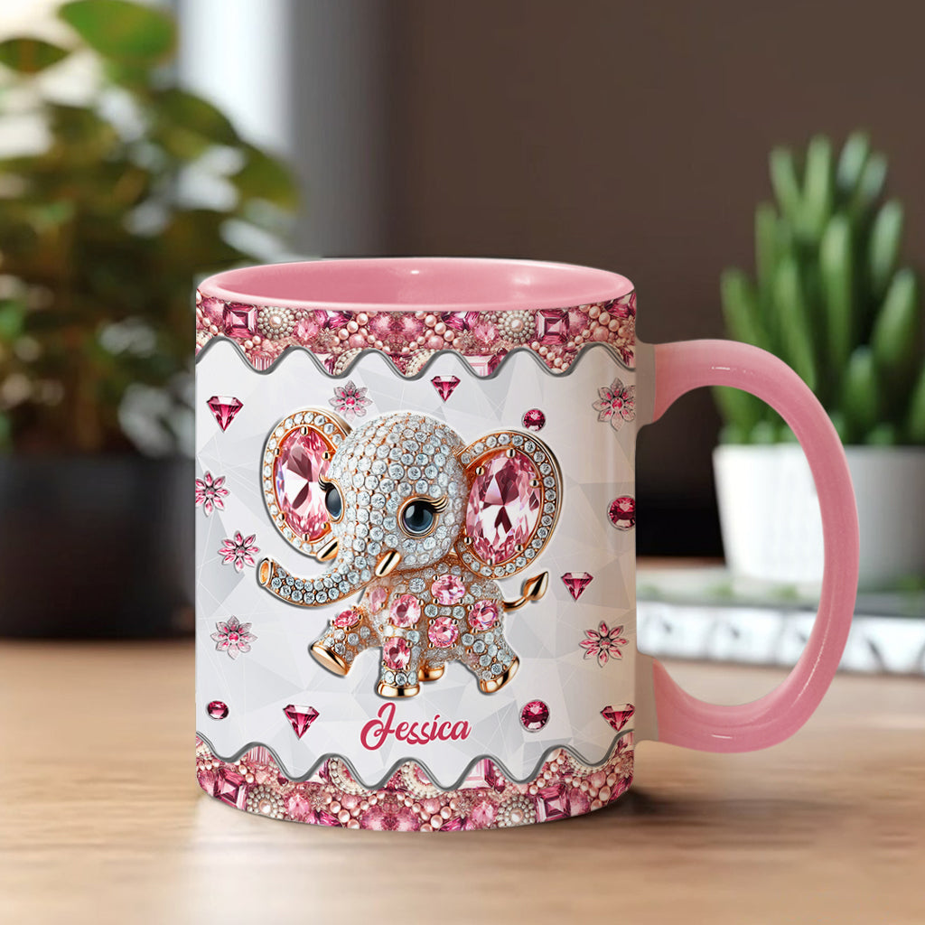 Just A Girl Who Loves Elephants - Personalized Elephant Accent Mug