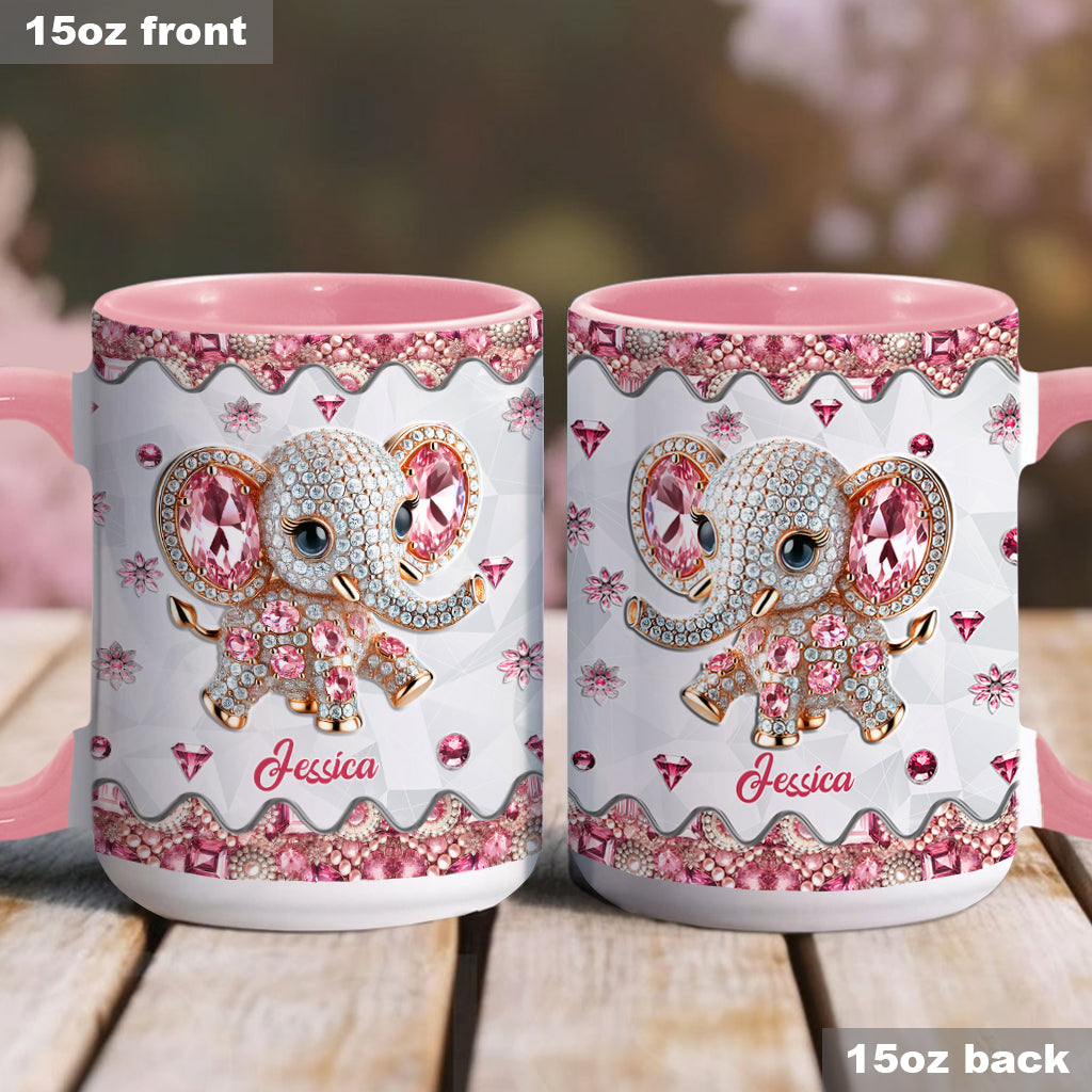 Just A Girl Who Loves Elephants - Personalized Elephant Accent Mug