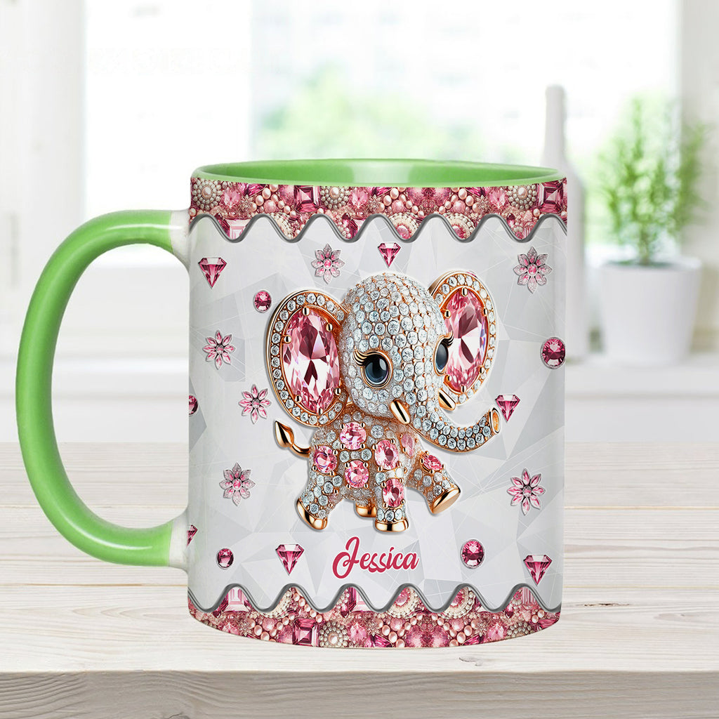 Just A Girl Who Loves Elephants - Personalized Elephant Accent Mug