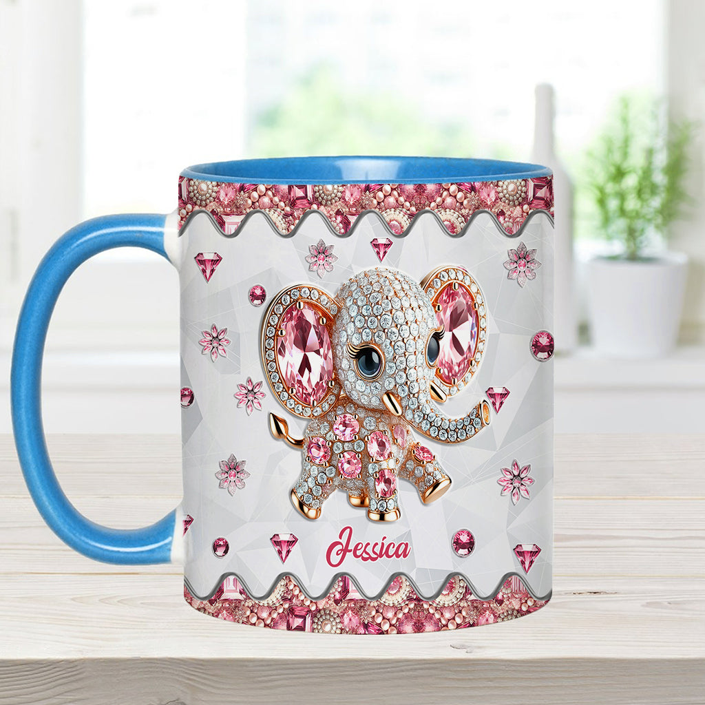 Just A Girl Who Loves Elephants - Personalized Elephant Accent Mug