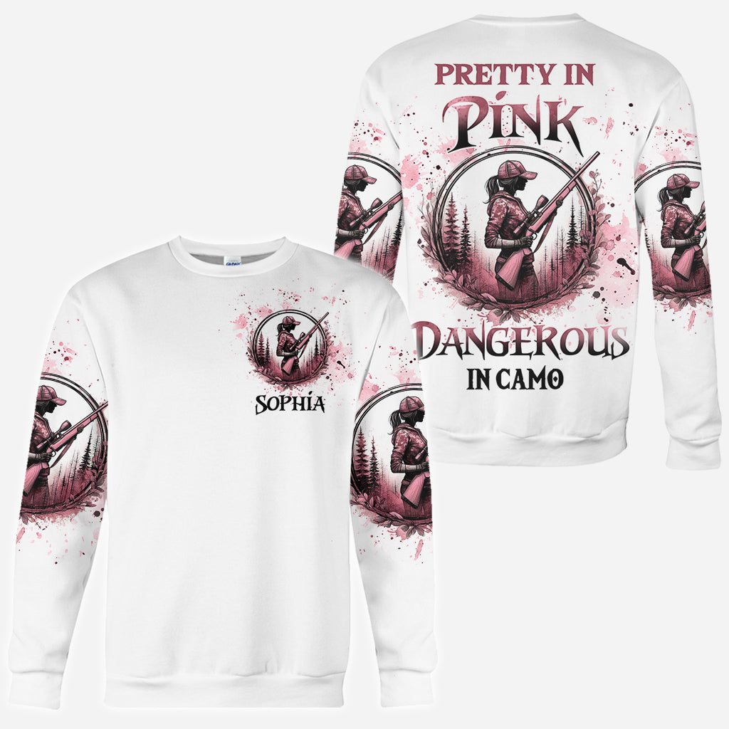 Pretty in Pink - Personalized Hunting All Over Shirt