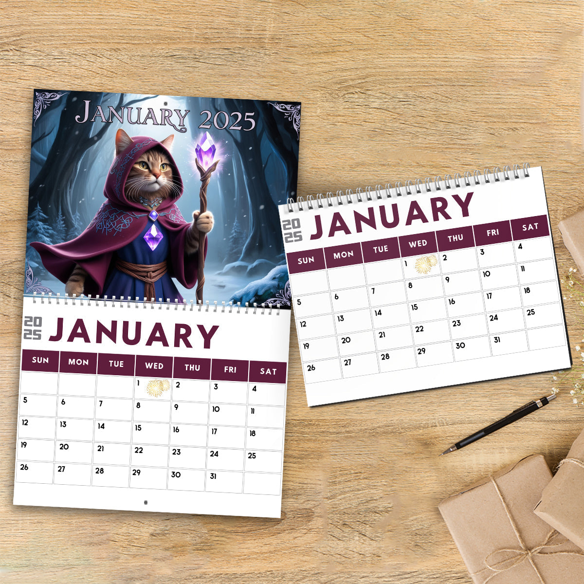 Quest Cat 2025 - Personalized Cat Wall Calendar & Desk Calendar