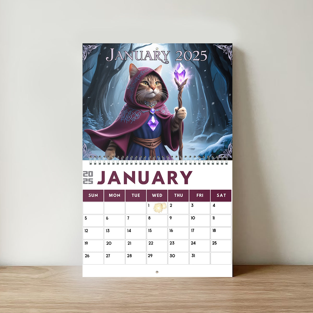 Quest Cat 2025 - Personalized Cat Wall Calendar & Desk Calendar