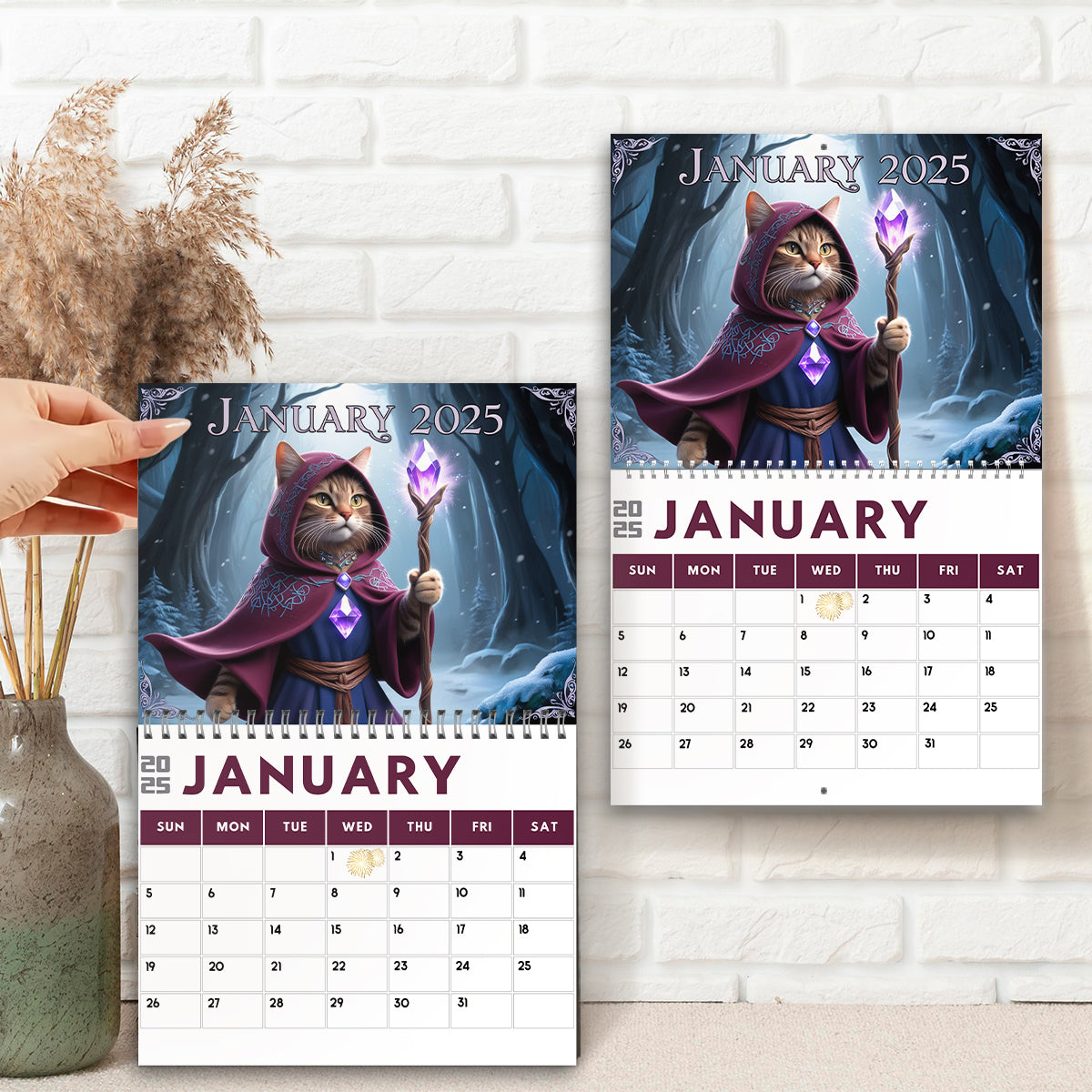 Quest Cat 2025 - Personalized Cat Wall Calendar & Desk Calendar