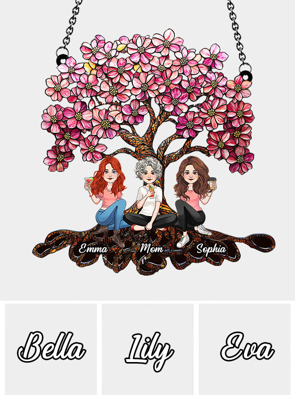 Mother & Daughters - Personalized Mother Window Hanging Suncatcher Ornament