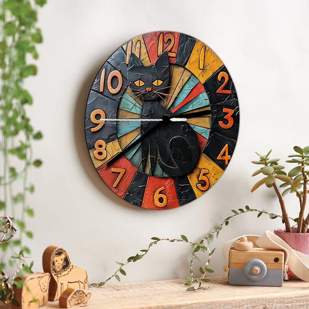 Love Black Cats - Black Cat Wall Clock