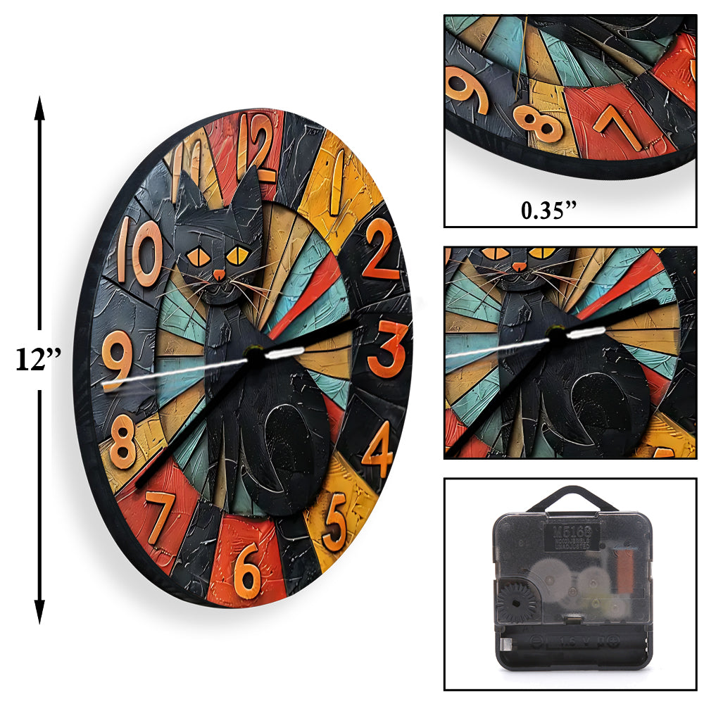 Love Black Cats - Black Cat Wall Clock
