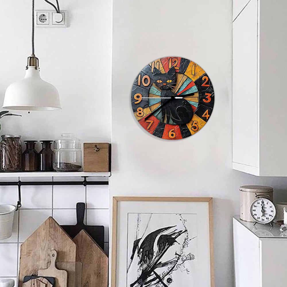 Love Black Cats - Black Cat Wall Clock