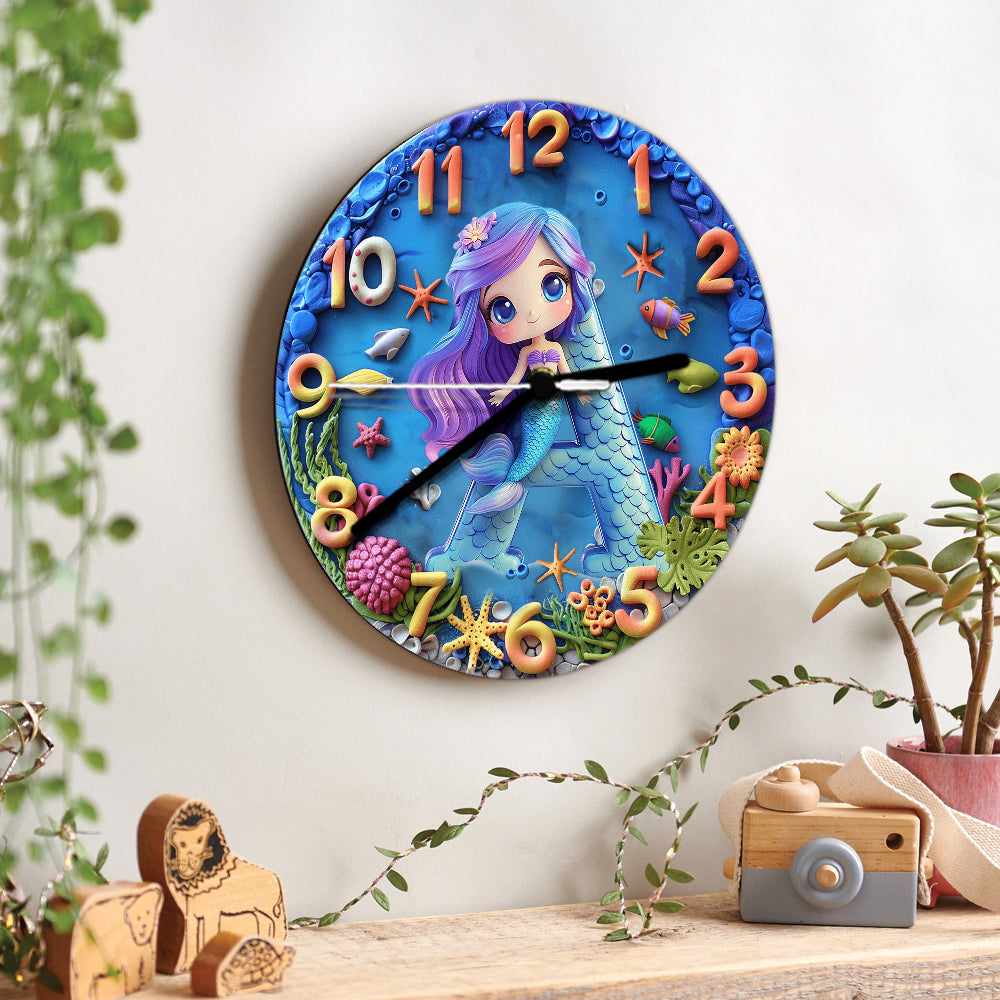 Beautiful Letter Clock Gift For Grandkids - Personalized Kid Wall Clock