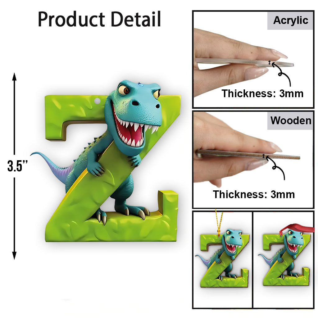 Dinosaur Letter Ornament - Personalized Kid Ornament