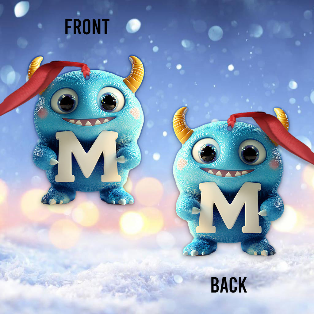 Monster Kid Letter Ornament - Personalized Kid Ornament