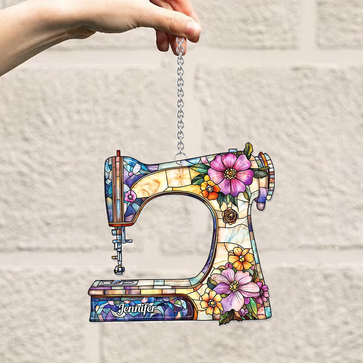 Stunning Sewing Machine - Personalized Sewing Window Hanging Suncatcher Ornament