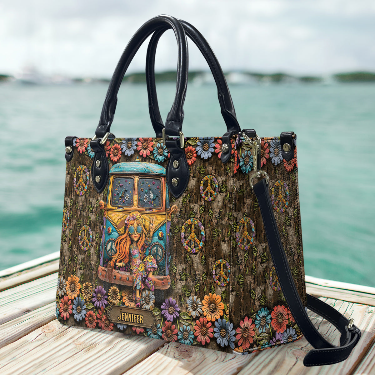 Stay Wild Moon Child - Personalized Hippie Leather Handbag