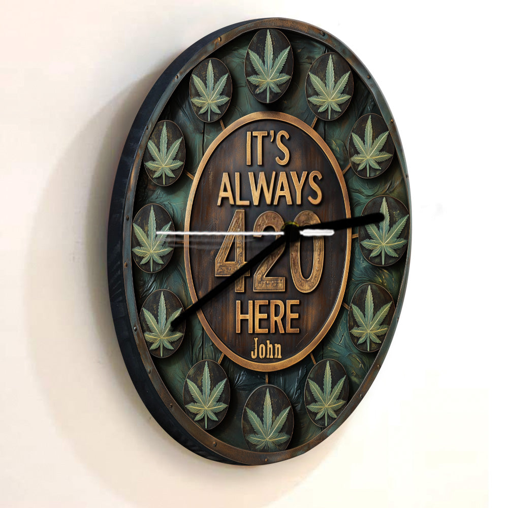 It's Always 420 Here - Personalized Weed Wall Clock