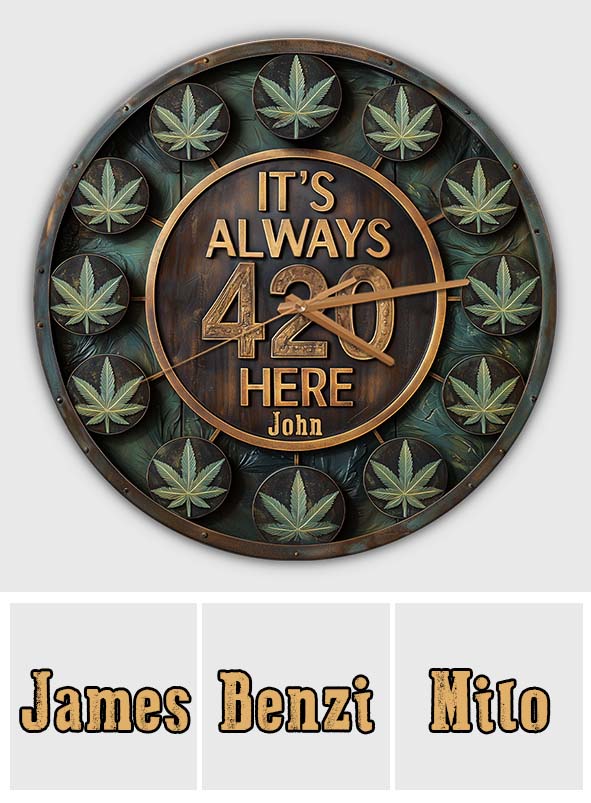 It's Always 420 Here - Personalized Weed Wall Clock