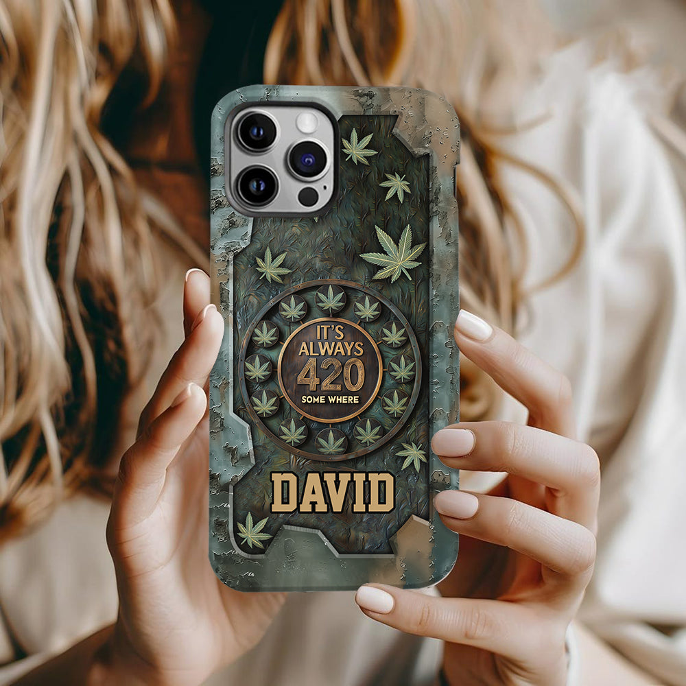 It's Always 420 - Personalized Weed Full Print Phone Case