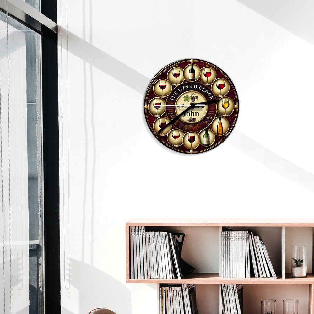 It's Wine O'clock - Personalized Wine Wall Clock