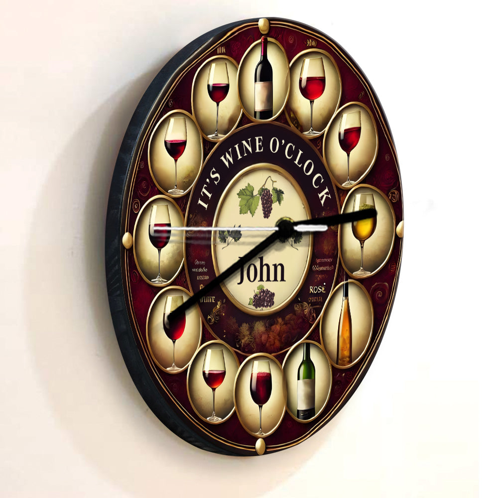 It's Wine O'clock - Personalized Wine Wall Clock
