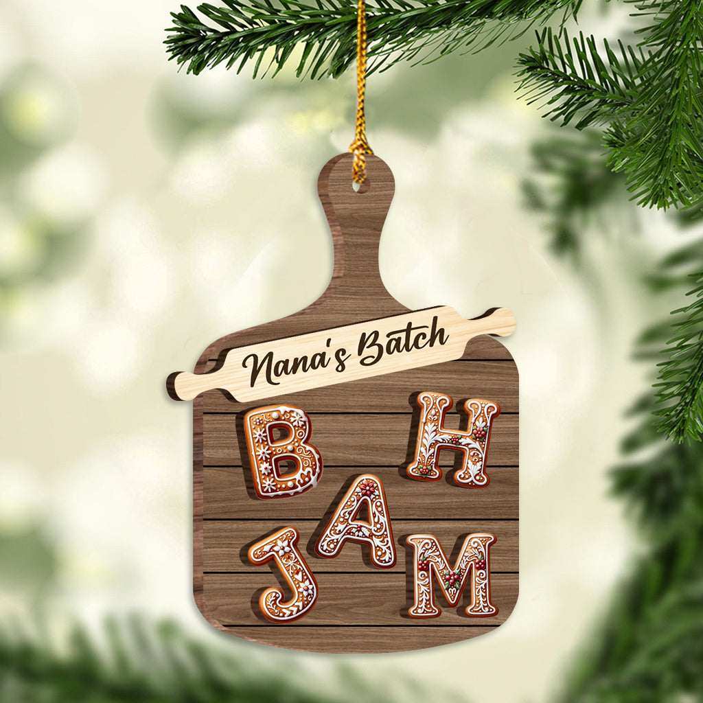 Gingerbread Alphabet Letter - Personalized Family 2 Layered Wooden Ornament