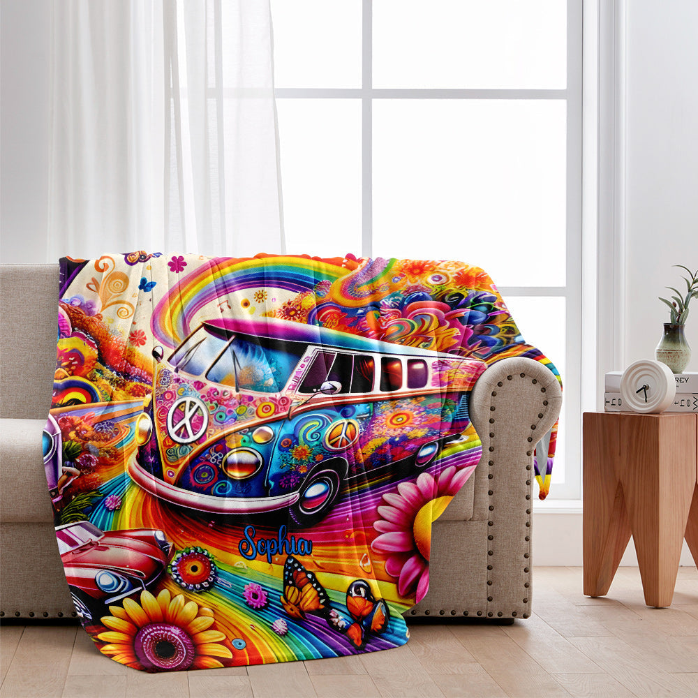 Awesome Bus - Personalized Hippie Blanket