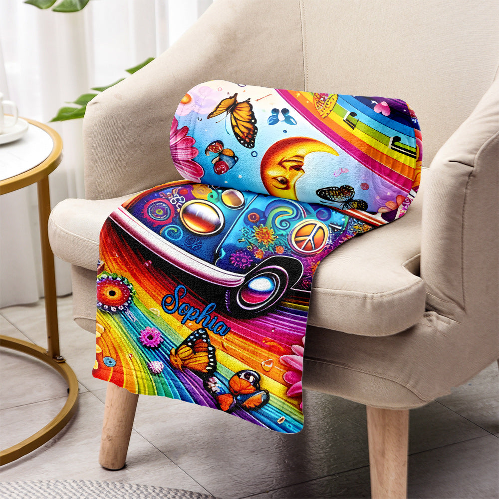 Awesome Bus - Personalized Hippie Blanket