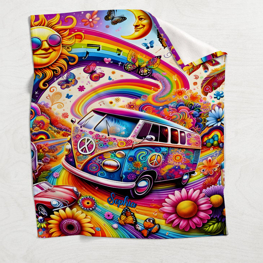 Awesome Bus - Personalized Hippie Blanket
