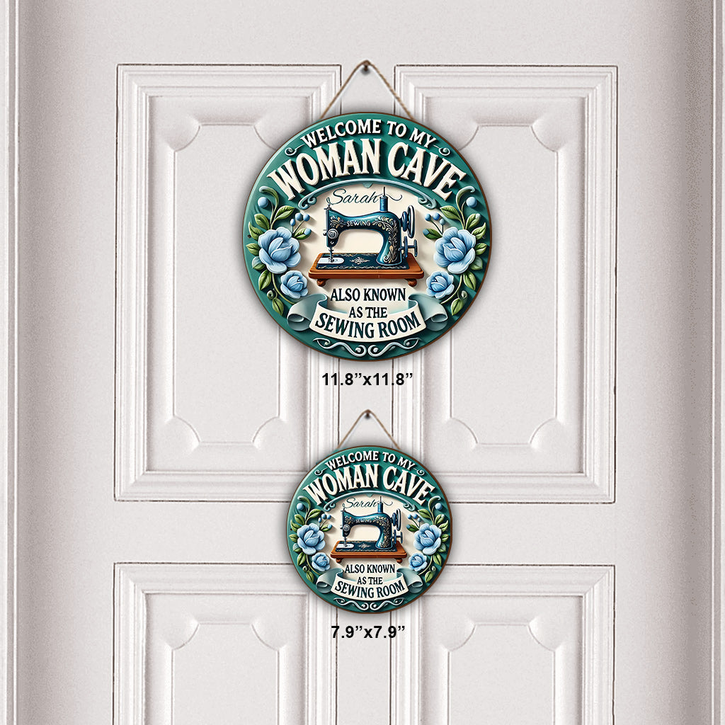 Welcome To My Sewing Room - Personalized Sewing Round Wood Sign