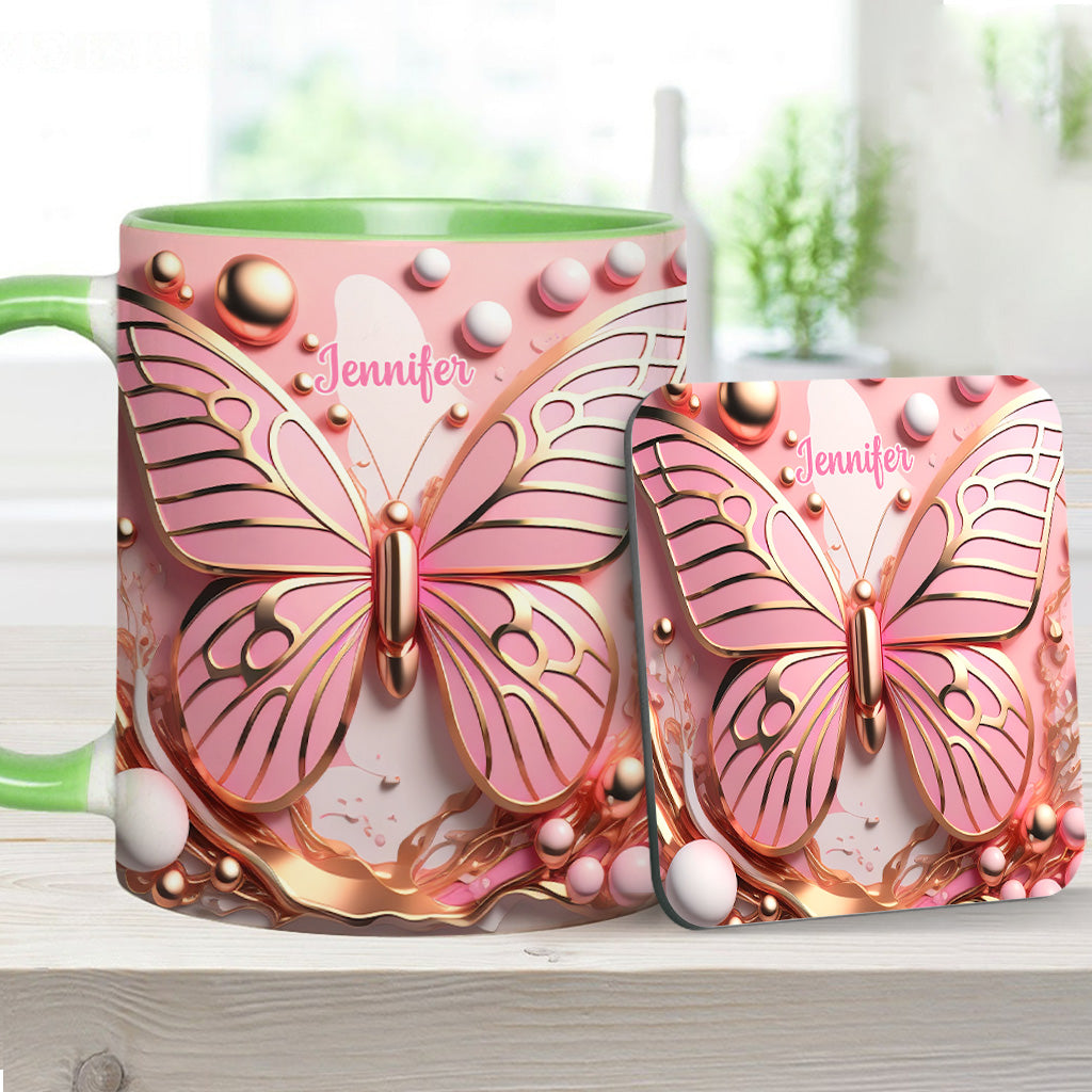 Love Butterfly - Personalized Butterfly Accent Mug