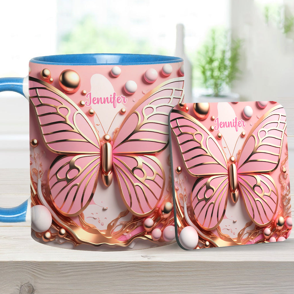 Love Butterfly - Personalized Butterfly Accent Mug