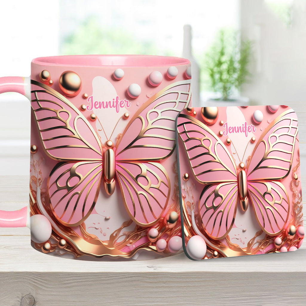 Love Butterfly - Personalized Butterfly Accent Mug