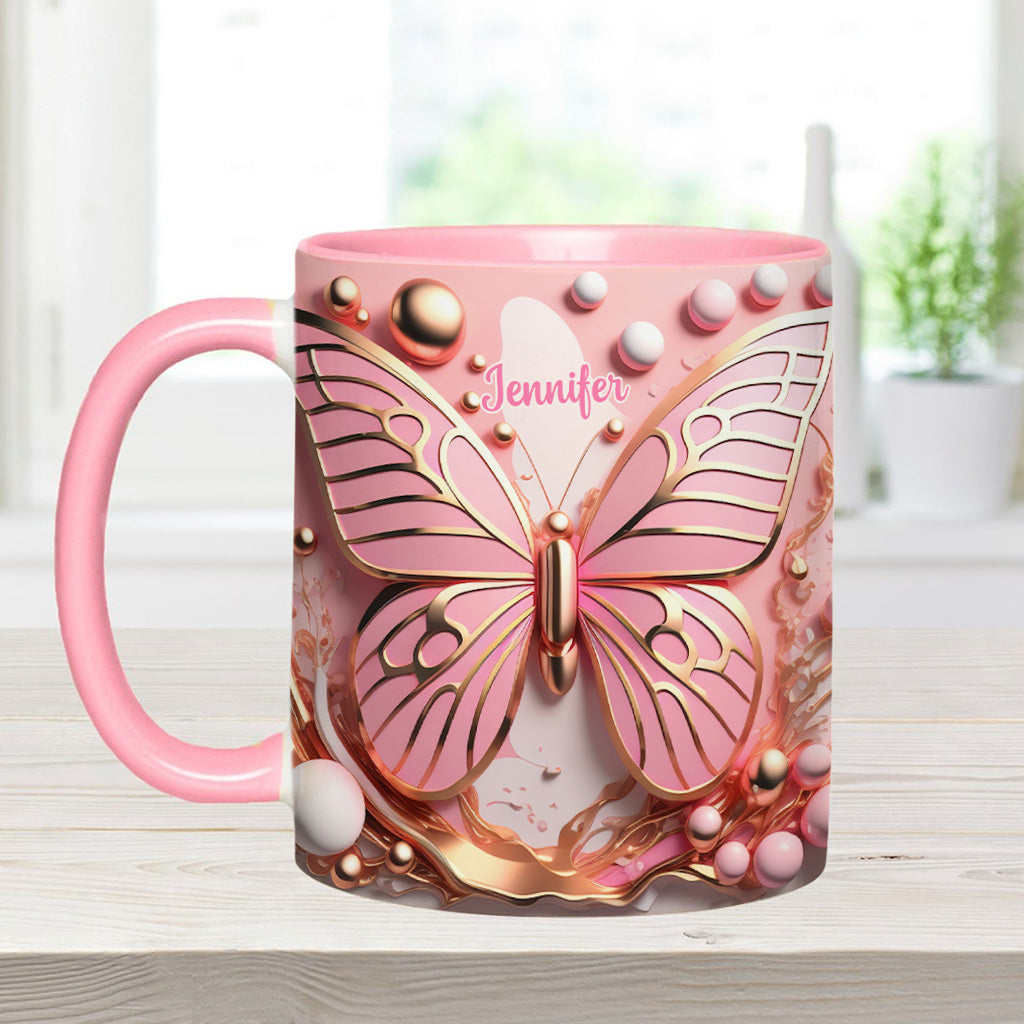 Love Butterfly - Personalized Butterfly Accent Mug