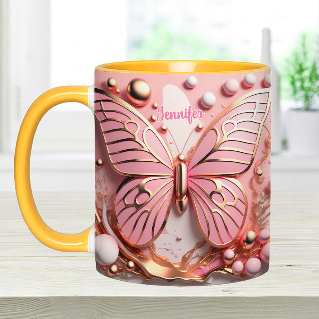 Love Butterfly - Personalized Butterfly Accent Mug