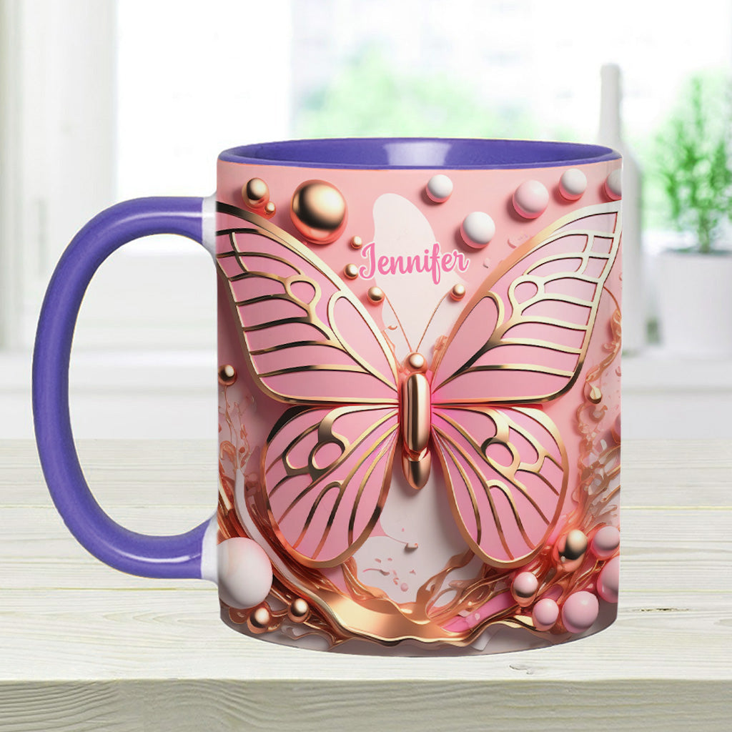 Love Butterfly - Personalized Butterfly Accent Mug