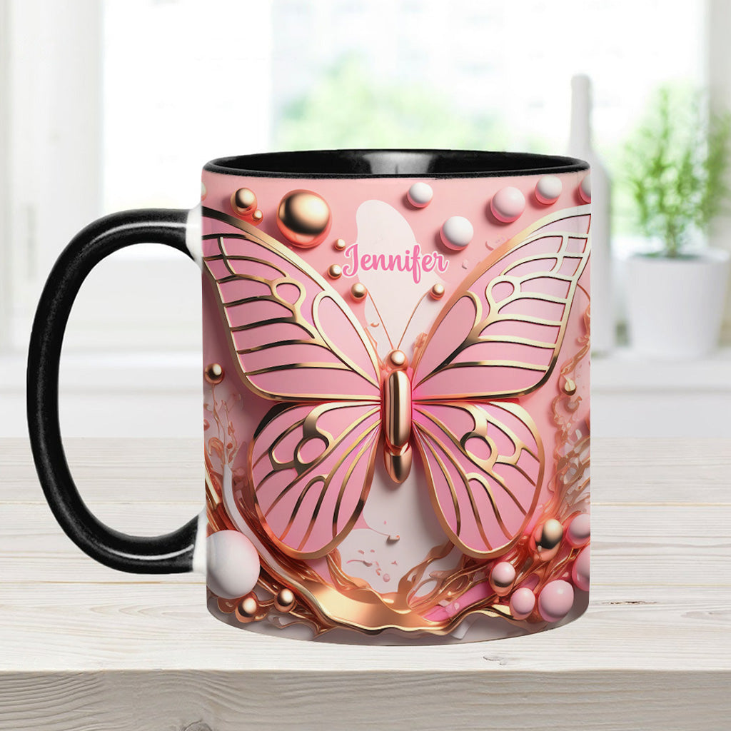 Love Butterfly - Personalized Butterfly Accent Mug