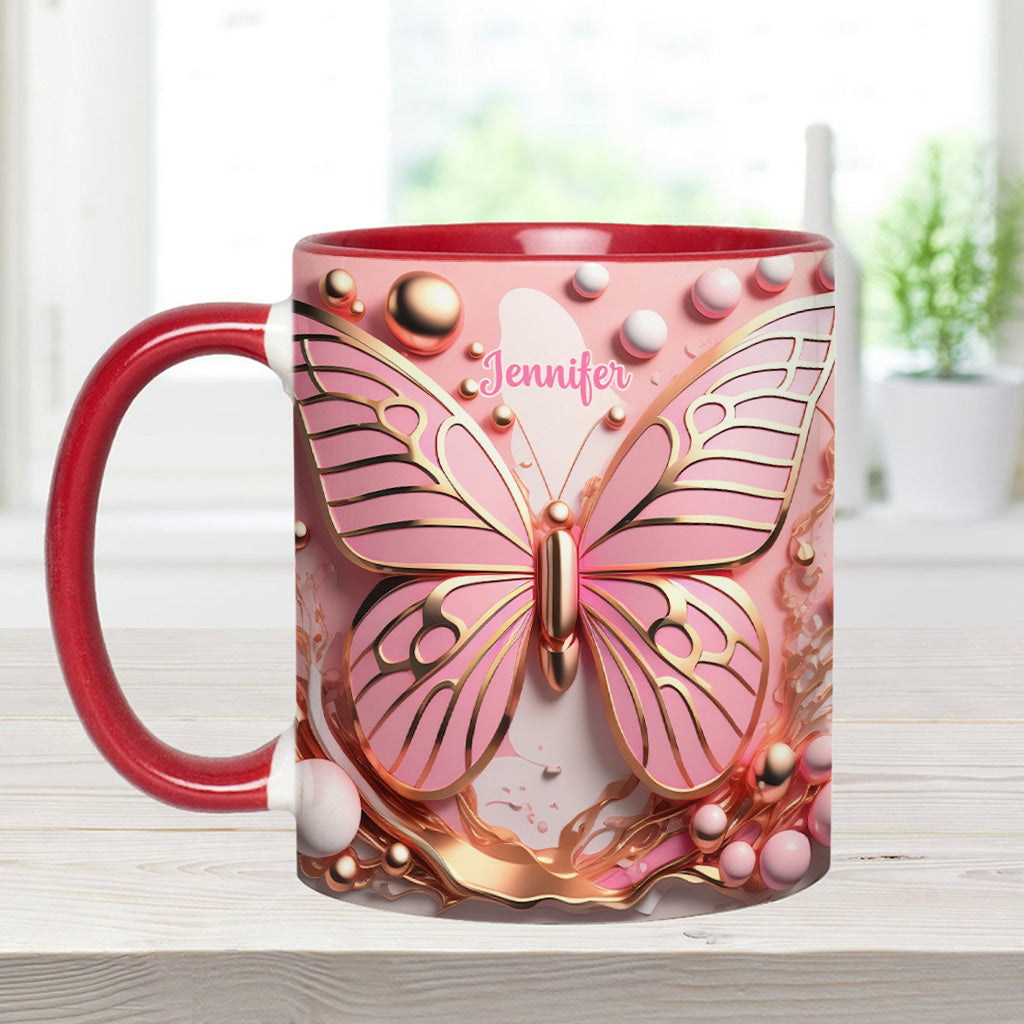 Love Butterfly - Personalized Butterfly Accent Mug