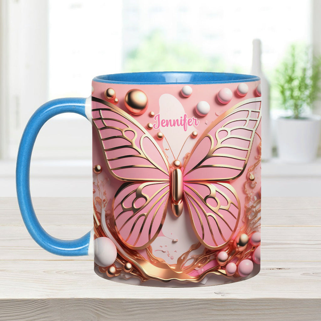 Love Butterfly - Personalized Butterfly Accent Mug