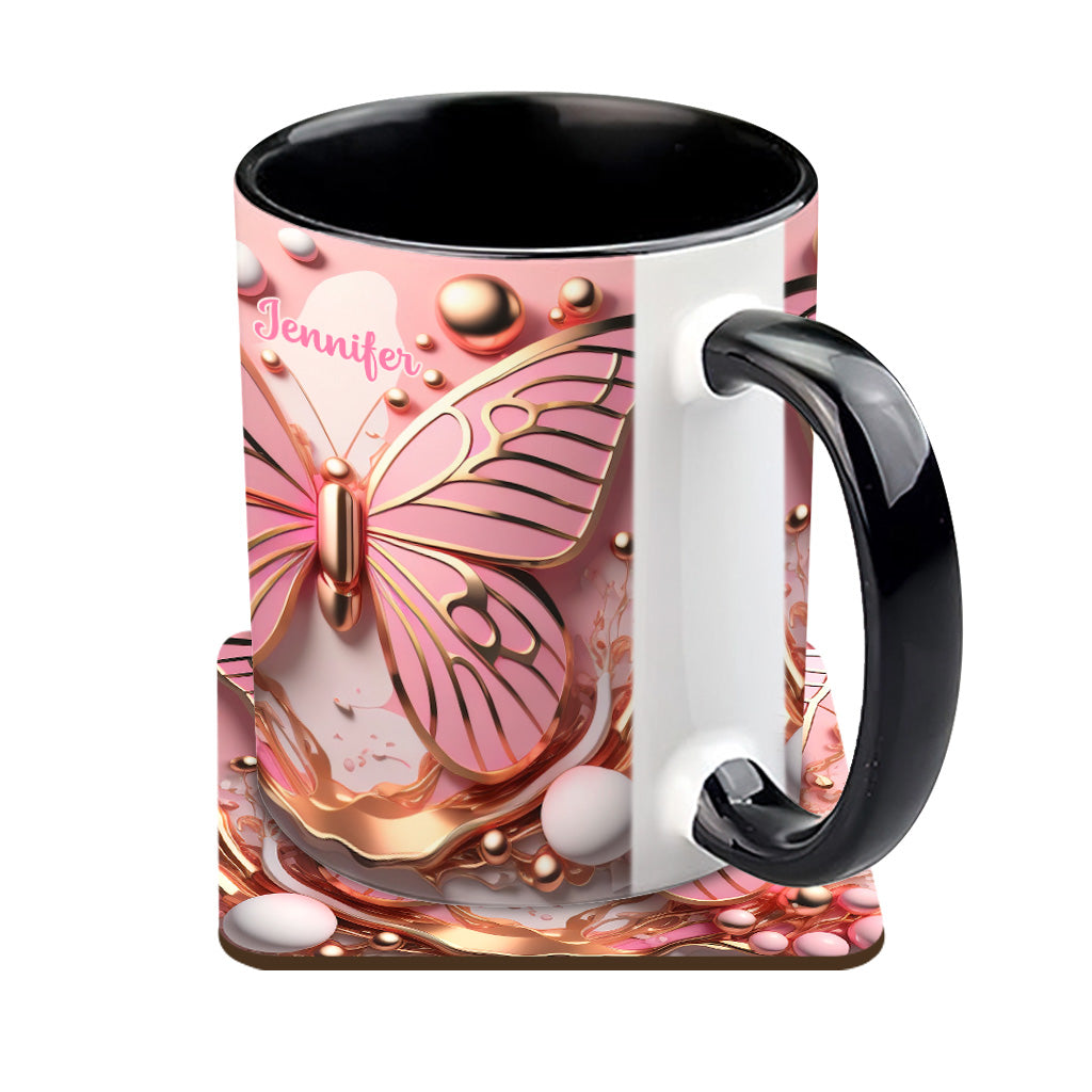 Love Butterfly - Personalized Butterfly Accent Mug