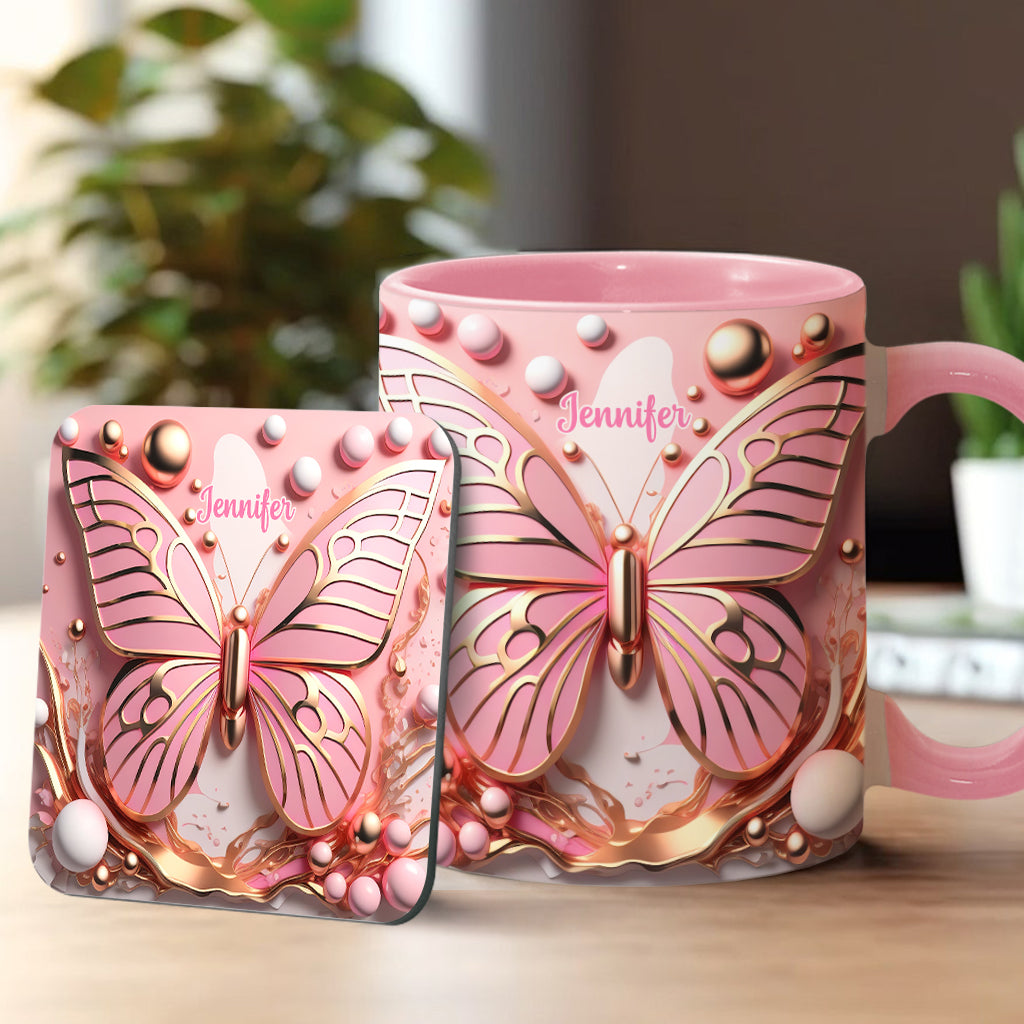 Love Butterfly - Personalized Butterfly Accent Mug