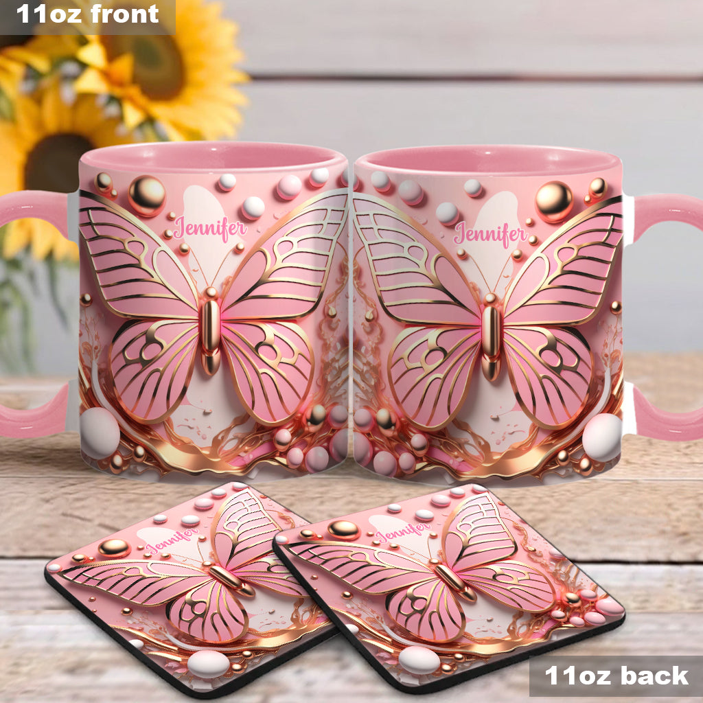 Love Butterfly - Personalized Butterfly Accent Mug