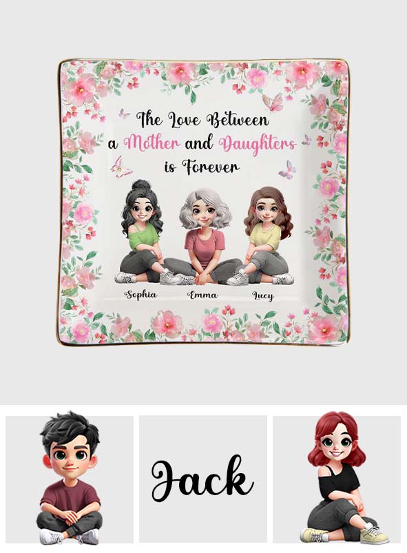 The Love Between A Mother And A Daughter - Personalized Mother Fully Printed Jewelry Dish