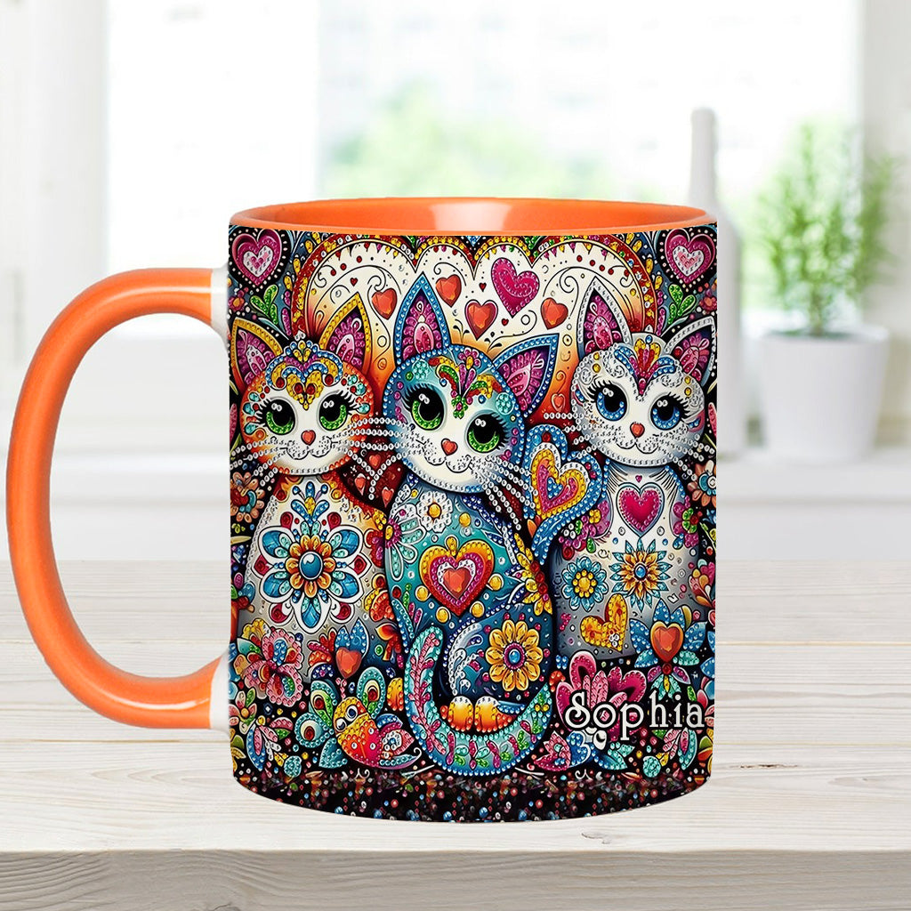 Beautiful Cats - Personalized Cat Accent Mug