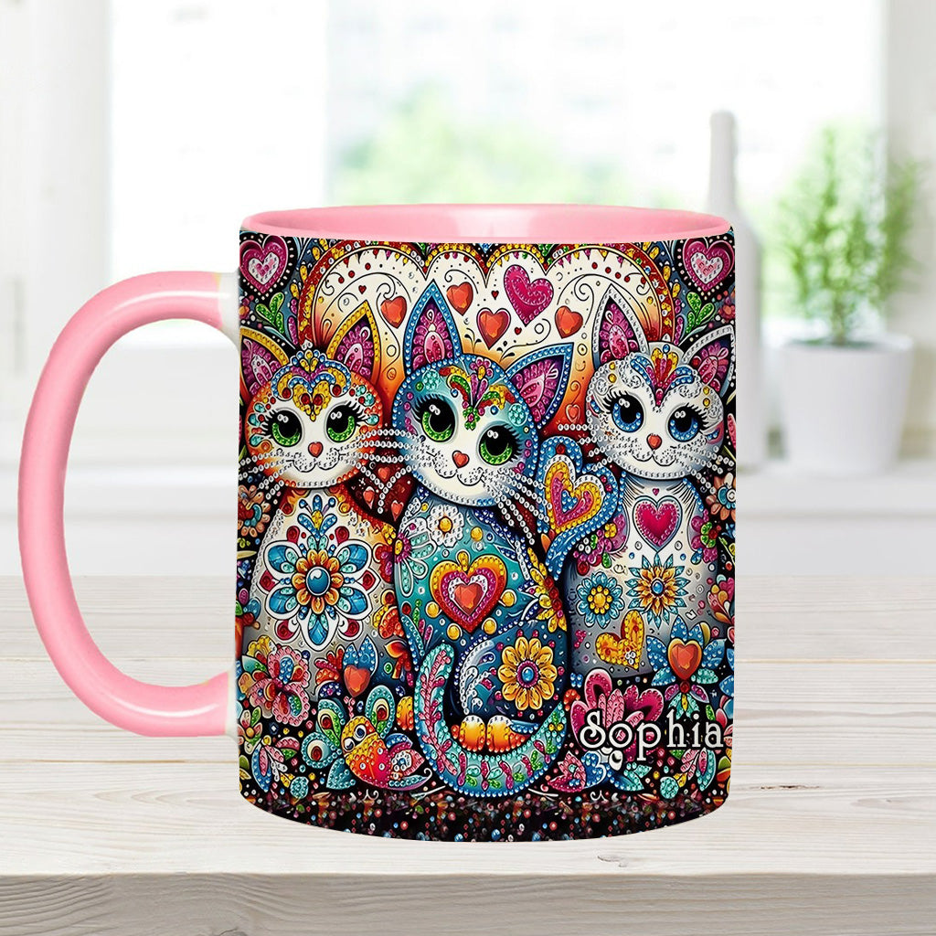 Beautiful Cats - Personalized Cat Accent Mug