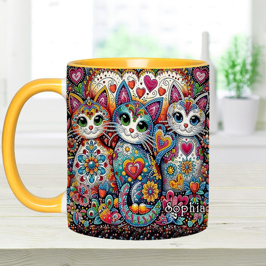 Beautiful Cats - Personalized Cat Accent Mug