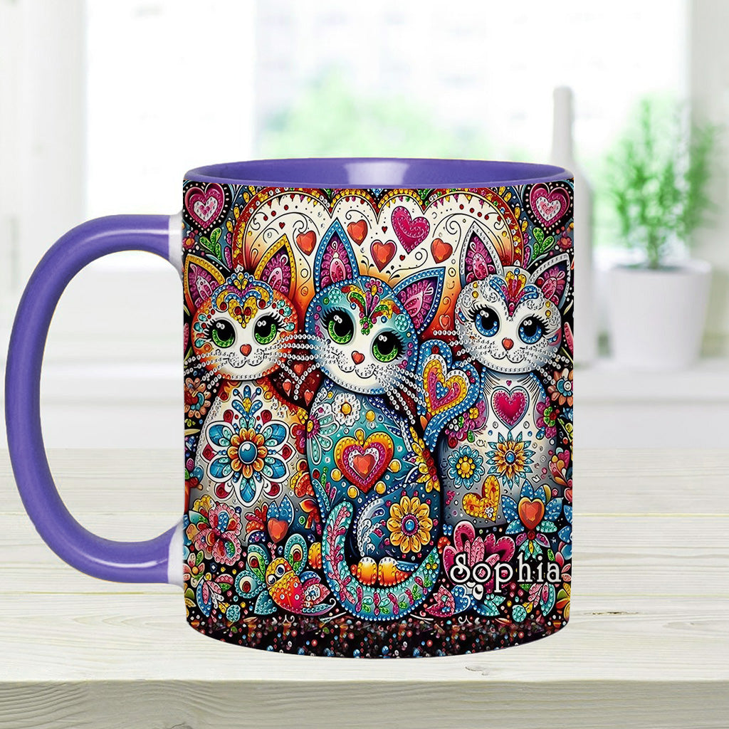 Beautiful Cats - Personalized Cat Accent Mug