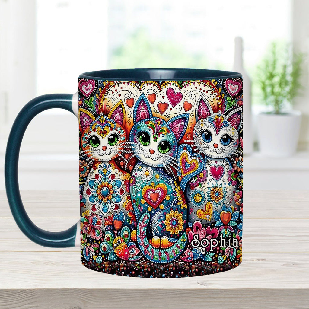 Beautiful Cats - Personalized Cat Accent Mug